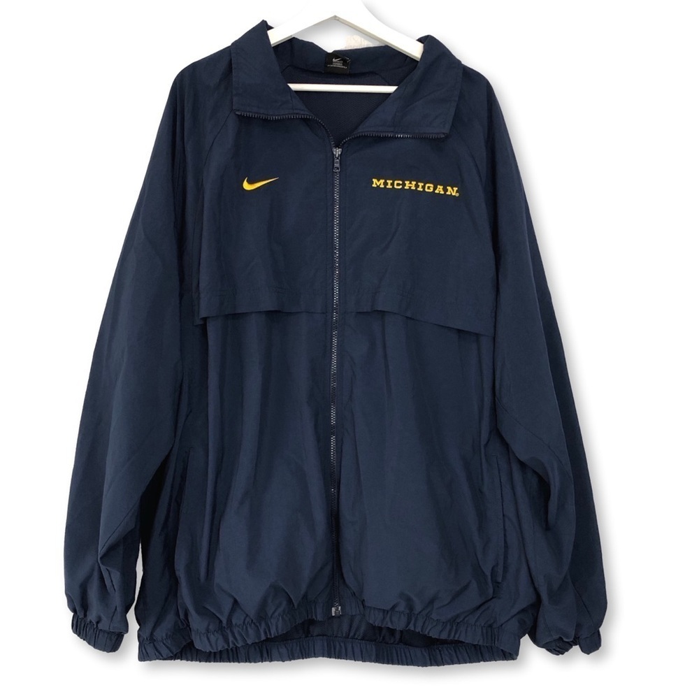 Nike Vintage Navy Michigan Embroidered Zip Jacket 3XL